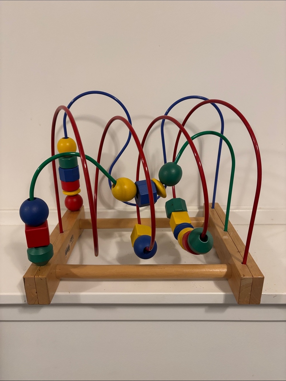 IKEA MULA Wooden Bead Roller Coaster Activity Toy Colorful Motor Skills Maze